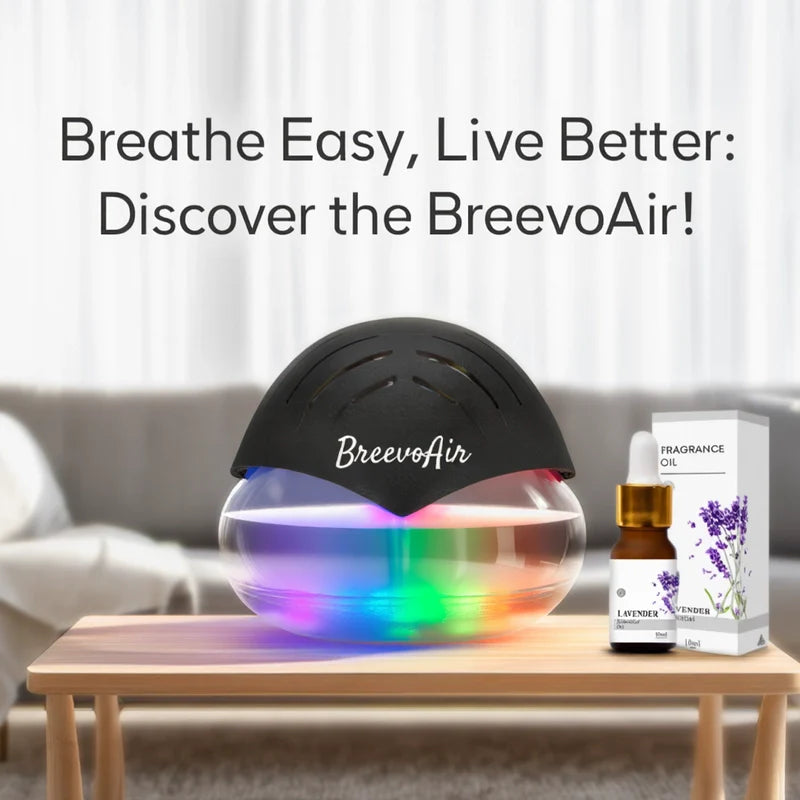 Breevo Air Purifier- Air Washer For Home and Office - Essential Oil Aroma Diffuser With LED Night light