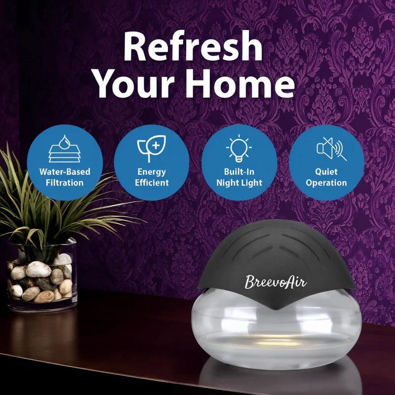 Breevo Air Purifier- Air Washer For Home and Office - Essential Oil Aroma Diffuser With LED Night light