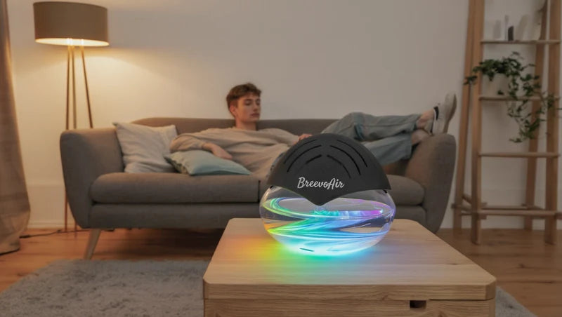 Breevo Air Purifier- Air Washer For Home and Office - Essential Oil Aroma Diffuser With LED Night light