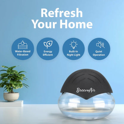 Breevo Air Purifier- Air Washer For Home and Office - Essential Oil Aroma Diffuser With LED Night light